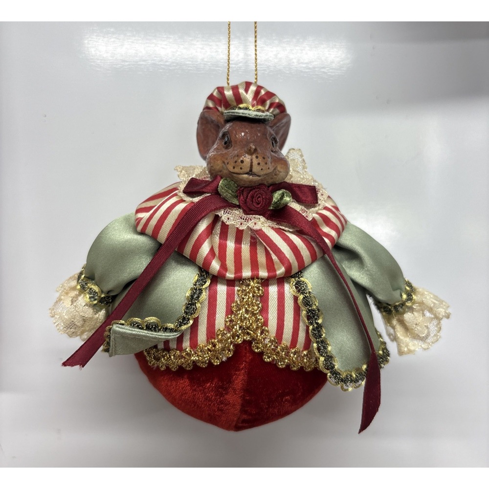 Vintage Wayne Kleski Velvet Christmas Mouse Jester Ornament Katherine Collection
